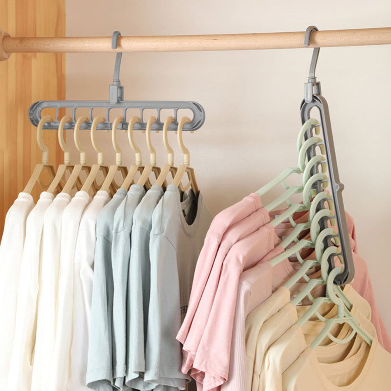 9-Hole Hanger Organizer for Vertical Storage