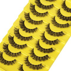 10 Pairs Faux Mink False Eyelashes Fluffy Dramatic Volume Makeup