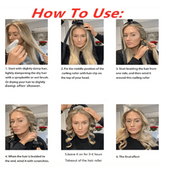 Heatless Curling Rod Headband Long Hair Rollers Women Overnight Curl Wrap
