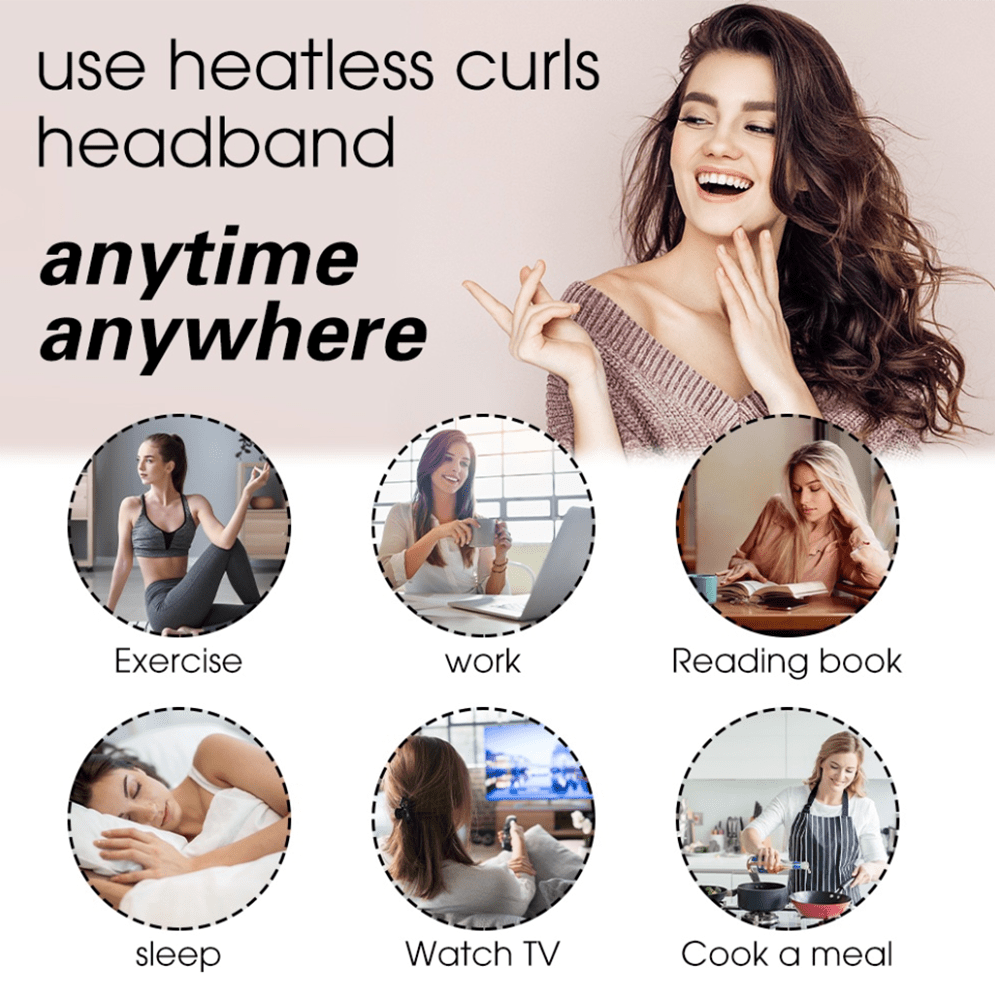 Heatless Curling Rod Headband Long Hair Rollers Women Overnight Curl Wrap