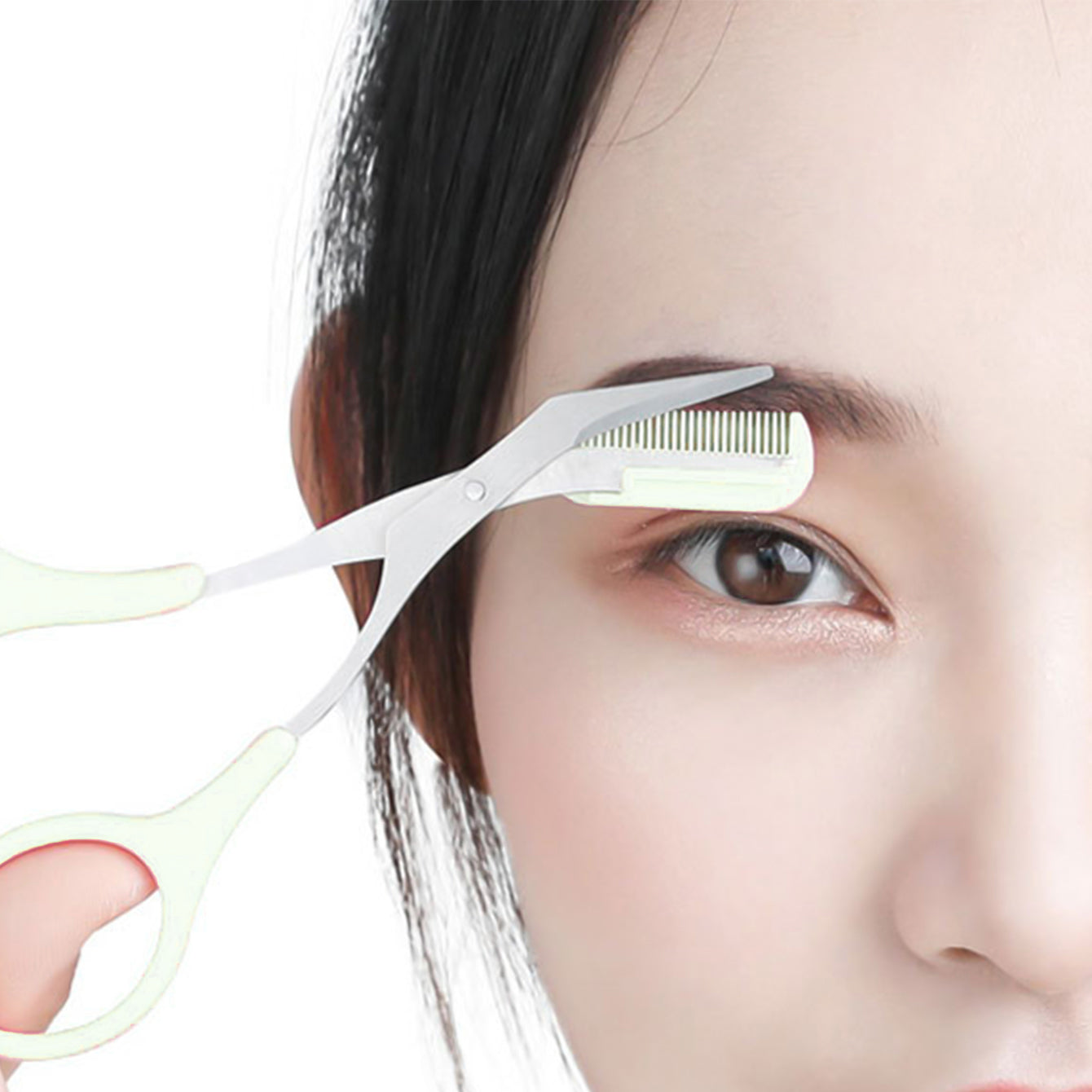 2pcs Eyebrow Eyelash Shaping Set Scissors Comb Lash Curler Makeup Beauty