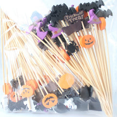 Wooden Cocktail Picks Cheese Dessert Labels Halloween Christmas Series