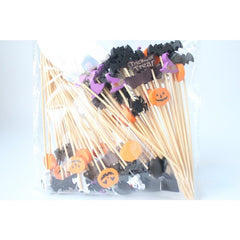 Wooden Cocktail Picks Cheese Dessert Labels Halloween Christmas Series