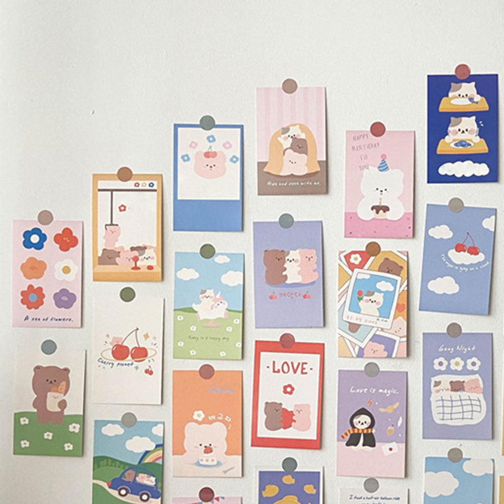 30pcs Maiden Heart Bear Postcard Set for Room Decoration