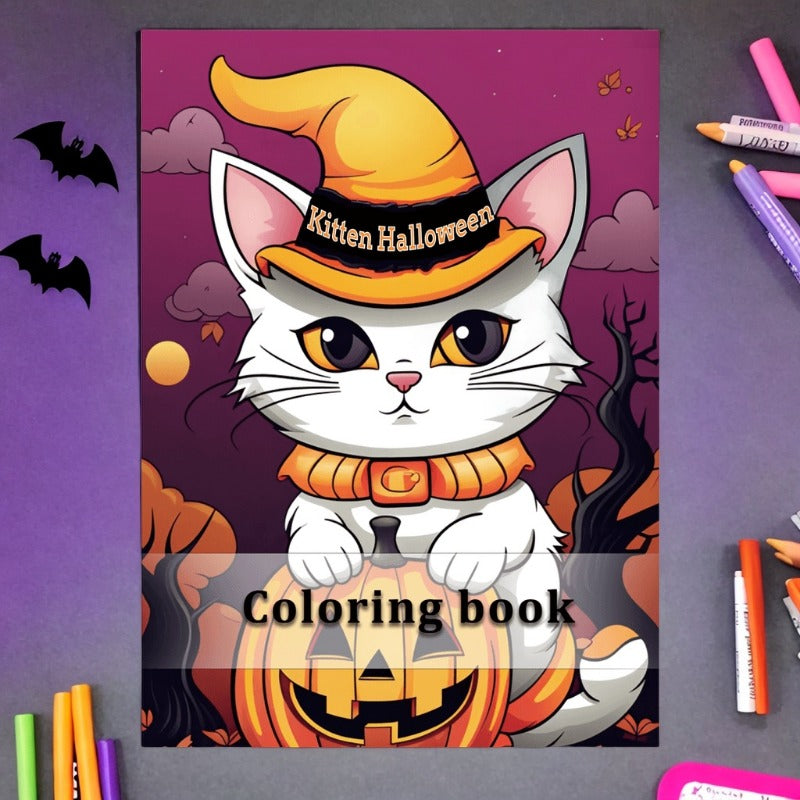Halloween Cats Coloring Book for Kids