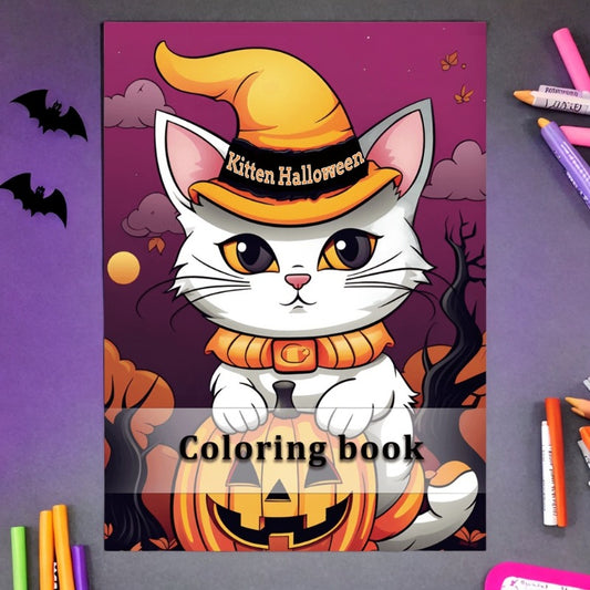 Halloween Cats Coloring Book for Kids