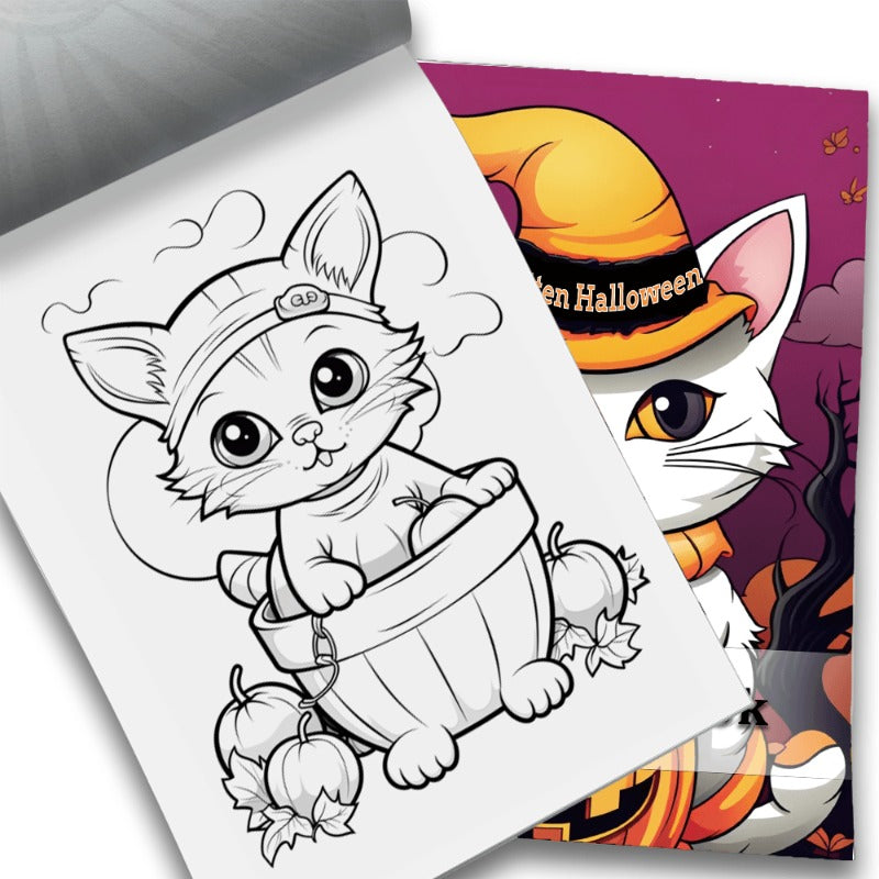 Halloween Cats Coloring Book for Kids