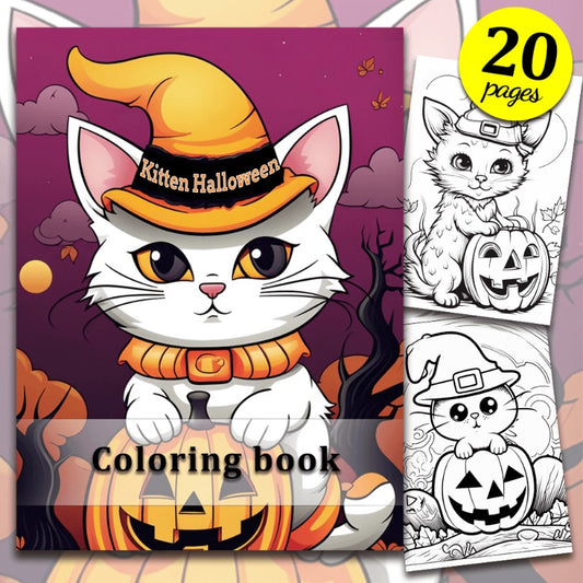 Halloween Cats Coloring Book for Kids