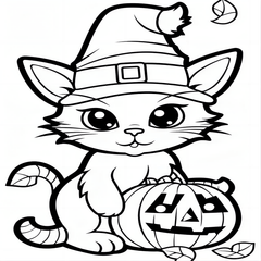 Halloween Cats Coloring Book for Kids