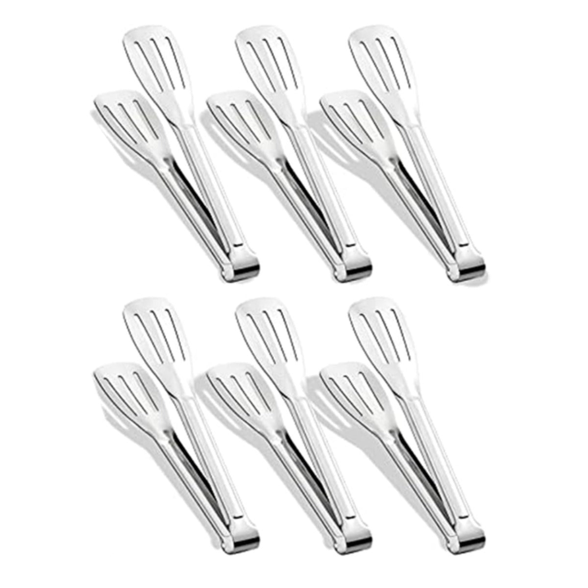 6pcs Stainless Steel Serving Tongs Small Tongs for Cooking Appetizers