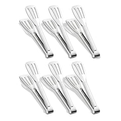 6pcs Stainless Steel Serving Tongs Small Tongs for Cooking Appetizers