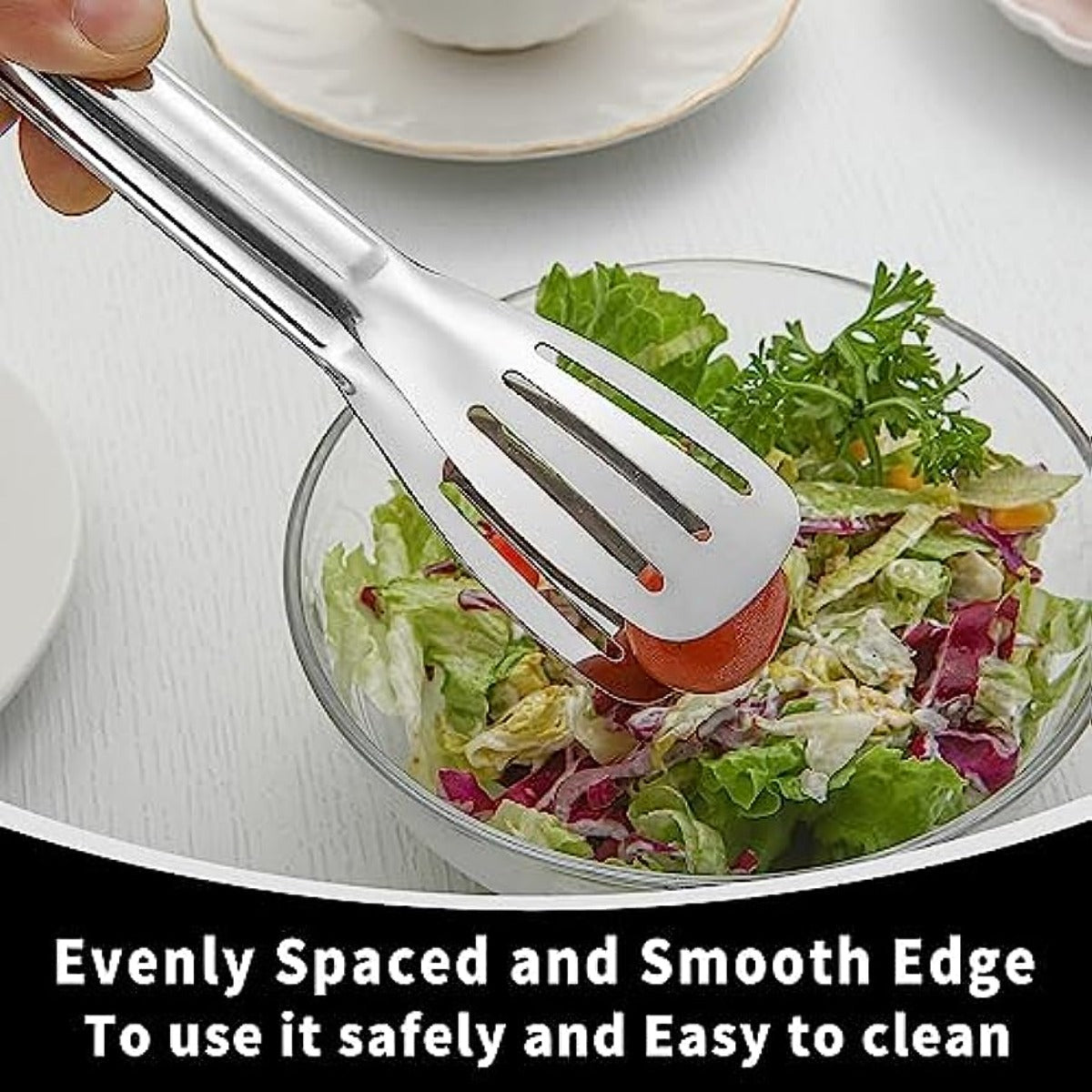 6pcs Stainless Steel Serving Tongs Small Tongs for Cooking Appetizers