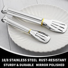 6pcs Stainless Steel Serving Tongs Small Tongs for Cooking Appetizers