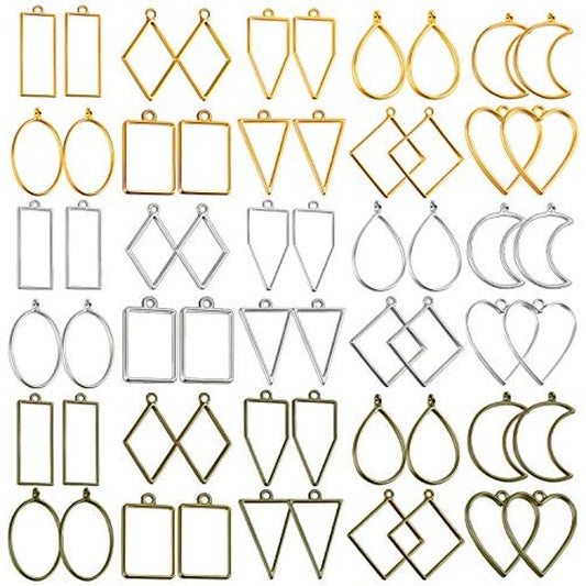 60Pcs Resin Craft Bezels for Jewelry Making