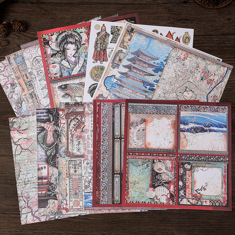 15 Sheets Vintage Material Paper Gift Women Adults Students Teachers
