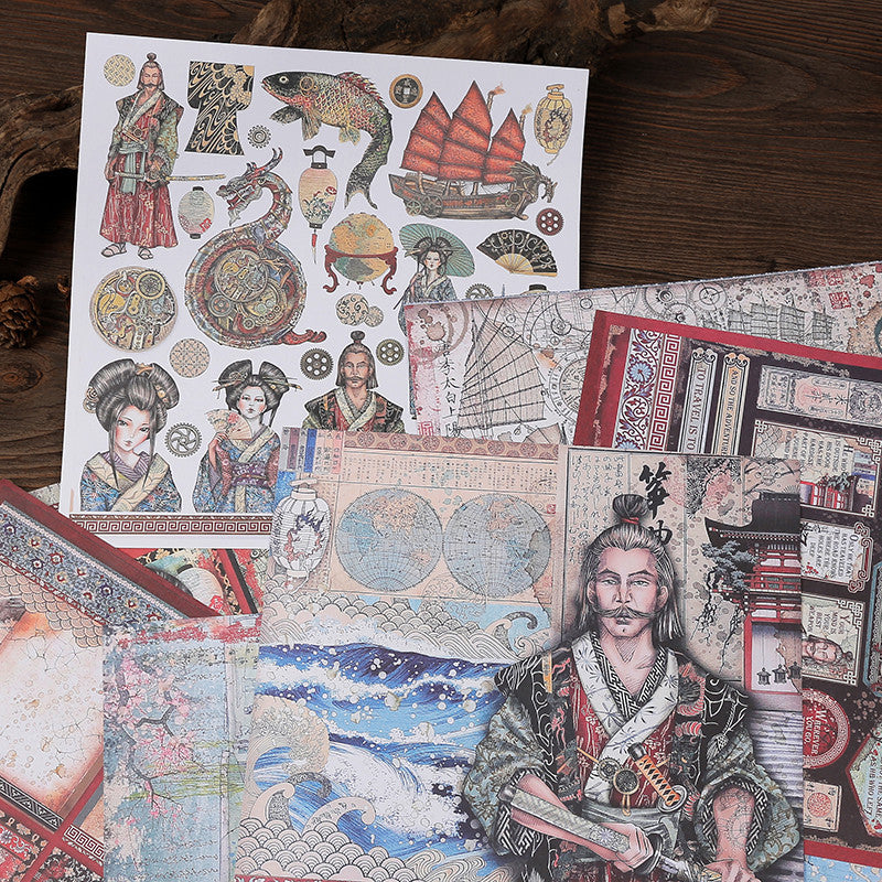 15 Sheets Vintage Material Paper Gift Women Adults Students Teachers
