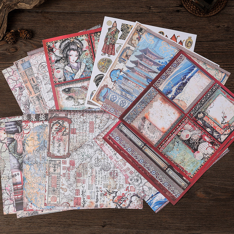 15 Sheets Vintage Material Paper Gift Women Adults Students Teachers