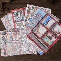 15 Sheets Vintage Material Paper Gift Women Adults Students Teachers