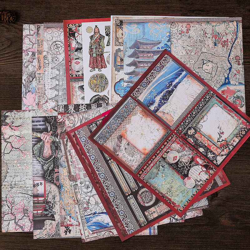 15 Sheets Vintage Material Paper Gift Women Adults Students Teachers