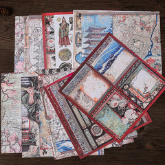 15 Sheets Vintage Material Paper Gift Women Adults Students Teachers