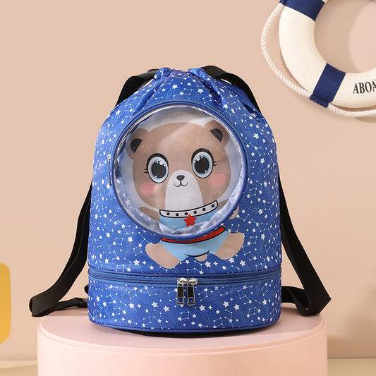 Funny Cartoon Swimming Bag Large Capacity Dry Wet Separation Toiletry Bag