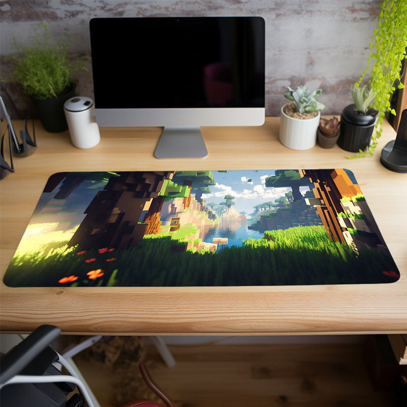 Pixel Style World Mouse Pad XXL Waterproof Office Game Table Mat