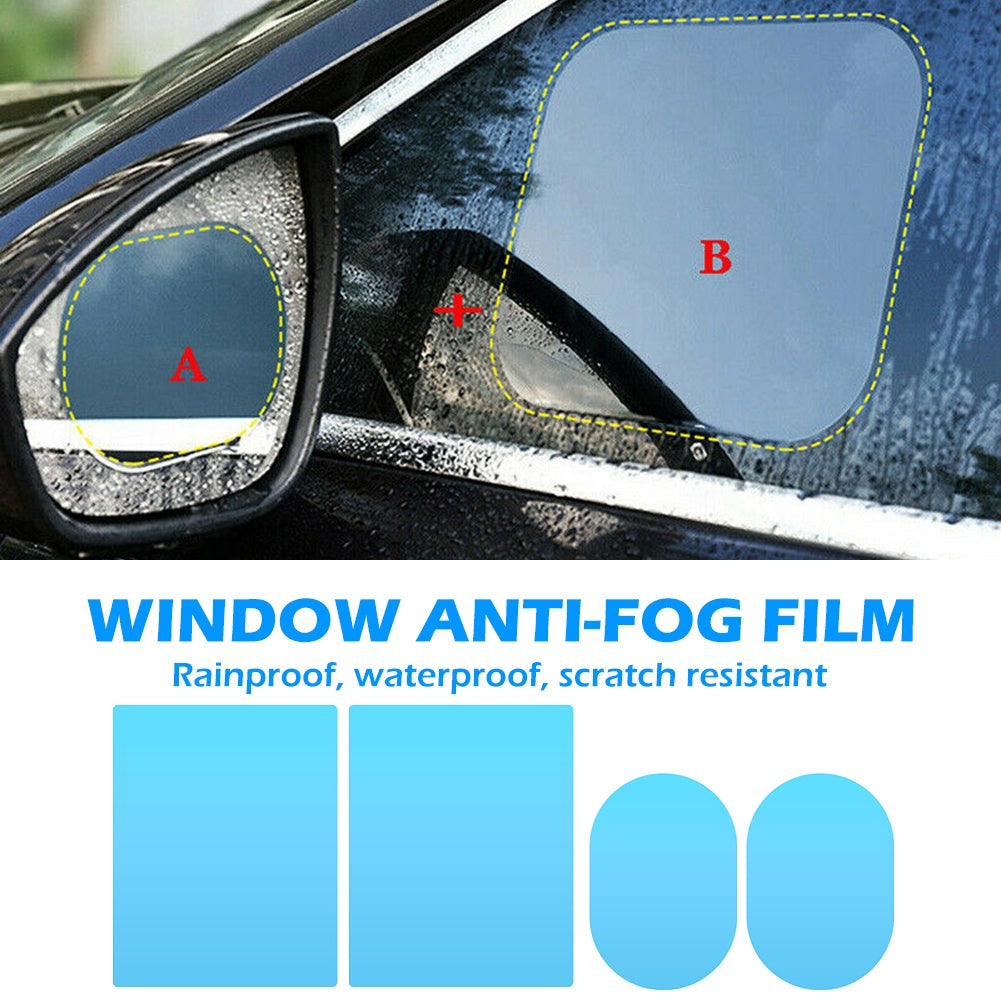 4pcs Car Side Mirror Waterproof Anti Fog Film Rainy Day Driving Protection