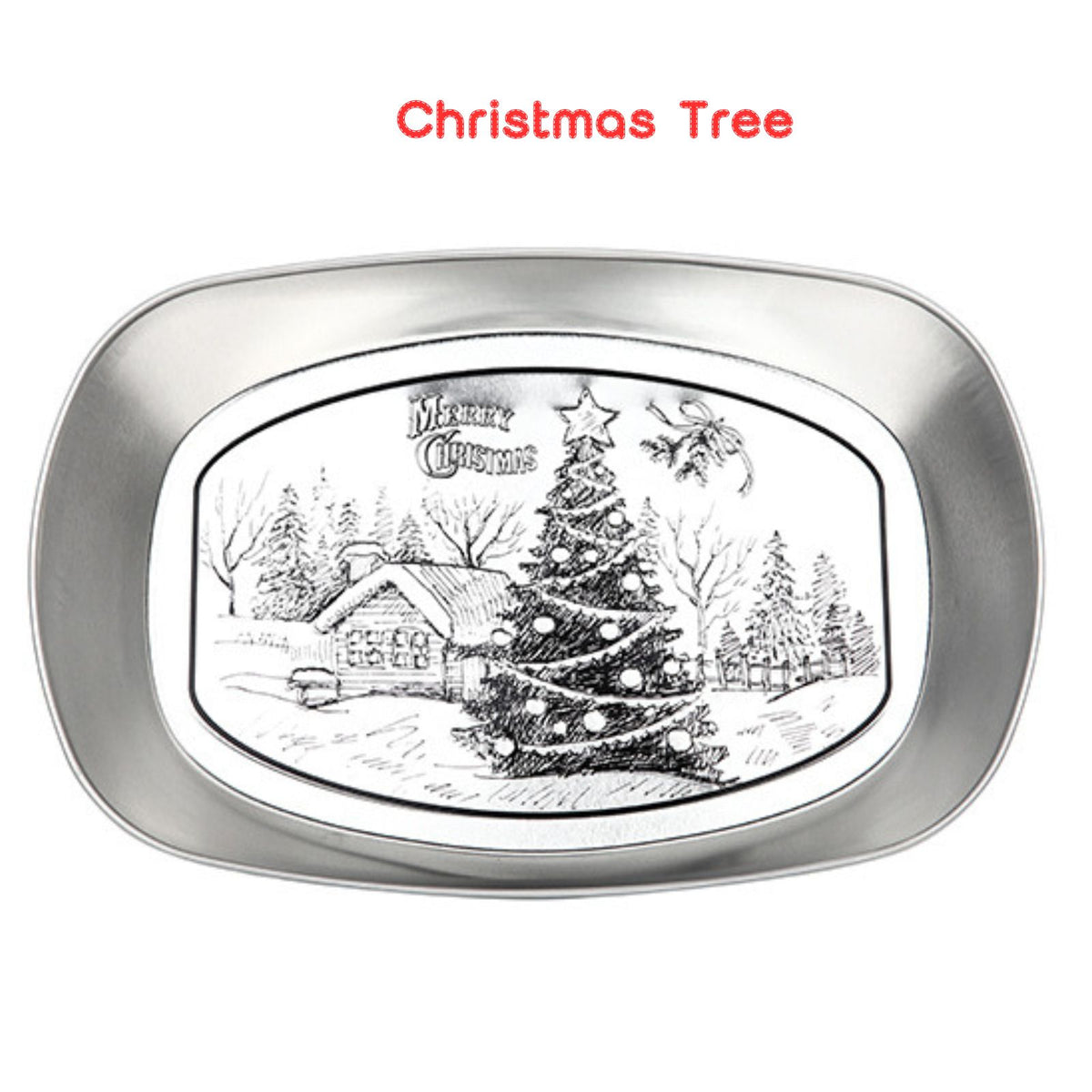 Metal Boat-Shaped Christmas Plate Retro Style Camping Dinner Party Supplies