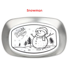 Metal Boat-Shaped Christmas Plate Retro Style Camping Dinner Party Supplies