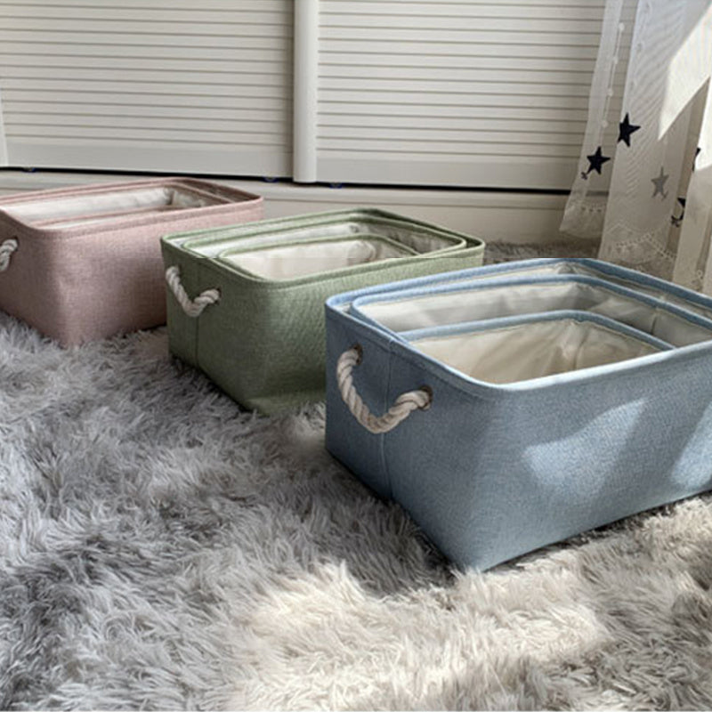 Large Capacity Cotton Linen Folding Storage Basket