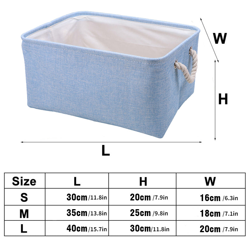 Large Capacity Cotton Linen Folding Storage Basket