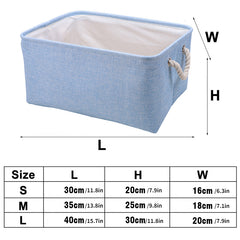 Large Capacity Cotton Linen Folding Storage Basket