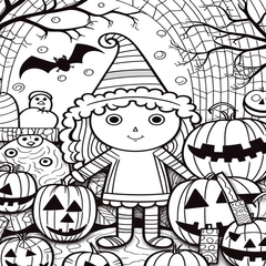 Halloween Coloring Book for Kids 14.5x21cm 1 Book