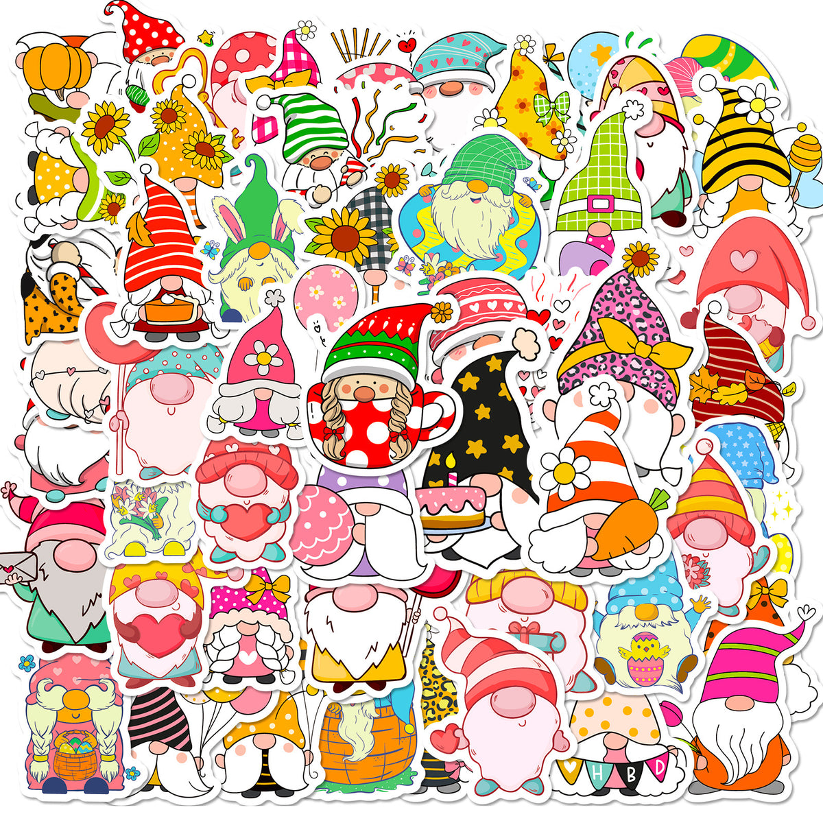 50pcs Gnome Stickers Pack Vinyl Stickers for Water Bottle Laptop Phone