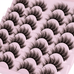 14 Pairs 3D Faux Mink Lashes Fluffy Soft Wispy Natural False Eyelashes