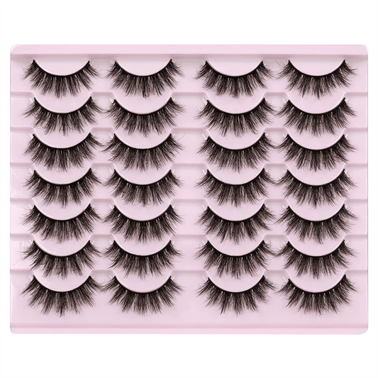 14 Pairs 3D Faux Mink Lashes Fluffy Soft Wispy Natural False Eyelashes