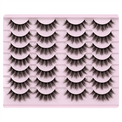 14 Pairs 3D Faux Mink Lashes Fluffy Soft Wispy Natural False Eyelashes