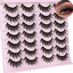 14 Pairs 3D Faux Mink Lashes Fluffy Soft Wispy Natural False Eyelashes