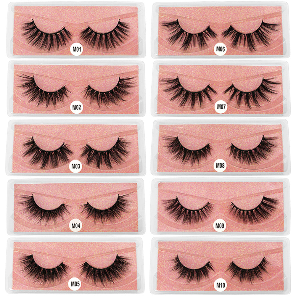 20 Pairs 3D Mink Lashes Natural Thick Fluffy False Eyelashes Makeup Pack