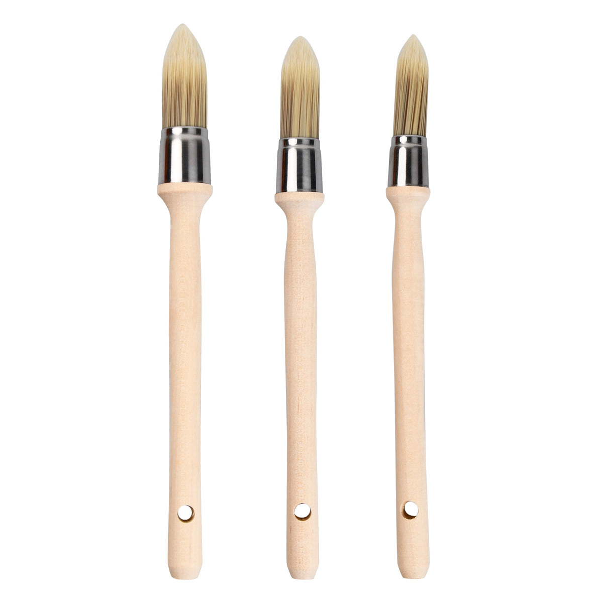 3pcs Window Frame Brushes Glaze Brush Wooden Handle Synthetic Bristles