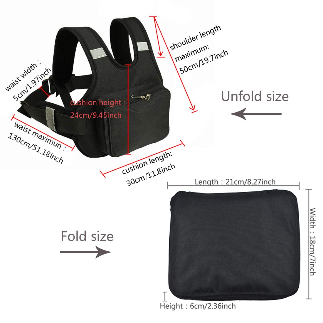Reflective Kids Motorcycle Safety Belt Foldable Harness