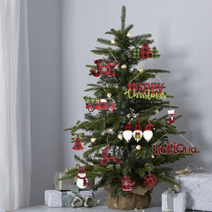 18pcs Retro Santa Claus Merry Christmas Wooden Decor