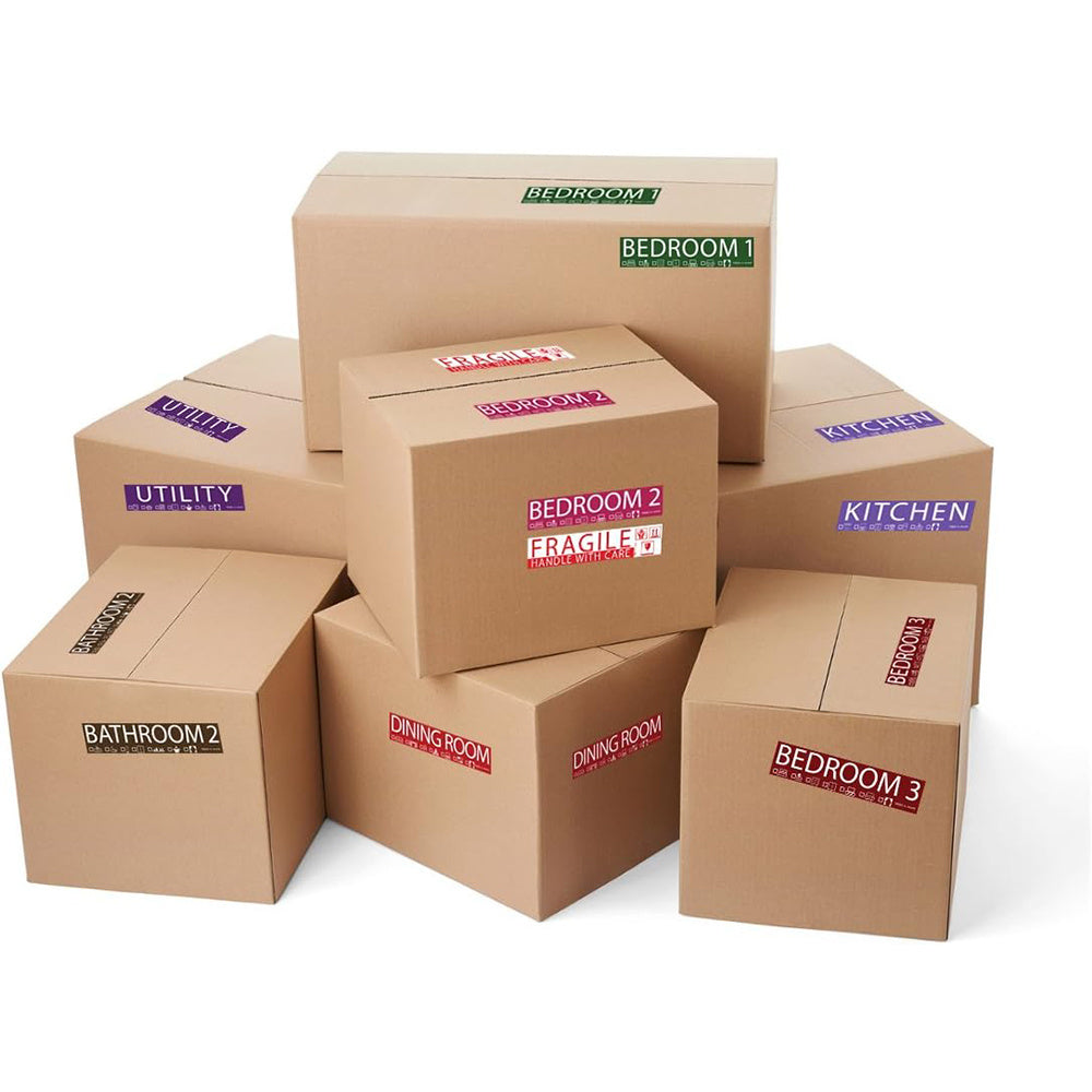 250 Home Moving Labels 1 Bedroom 5 Rolls Moving Supplies Wardrobe Boxes