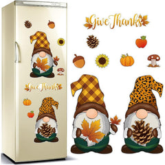 9pcs Holiday Gnome Fridge Magnets - Halloween & Christmas Decor for Kitchen