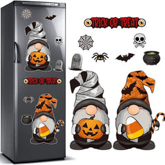 9pcs Holiday Gnome Fridge Magnets - Halloween & Christmas Decor for Kitchen