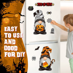 9pcs Holiday Gnome Fridge Magnets - Halloween & Christmas Decor for Kitchen