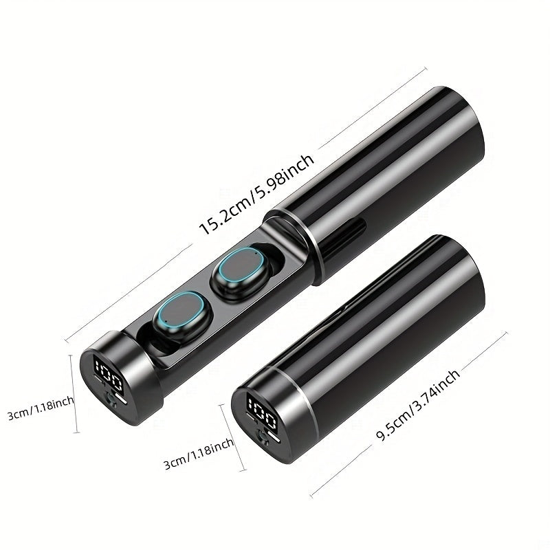 Portable Wireless Headset with Smart Display & Flashlight