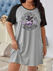  Halloween Nightdress Women's Witch Print Sleep Dress