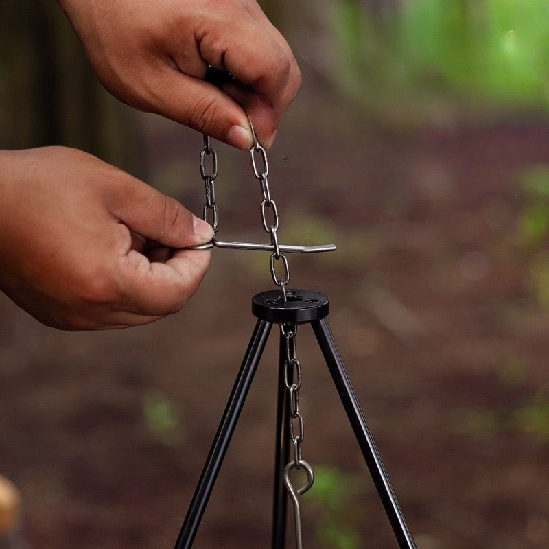 Outdoor Camping Campfire Tripod Hanging Pot Aluminum Alloy Tripod