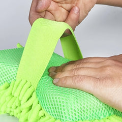 Ultra Absorbent Chenille Microfiber Wash Sponge For Car Detailing Green